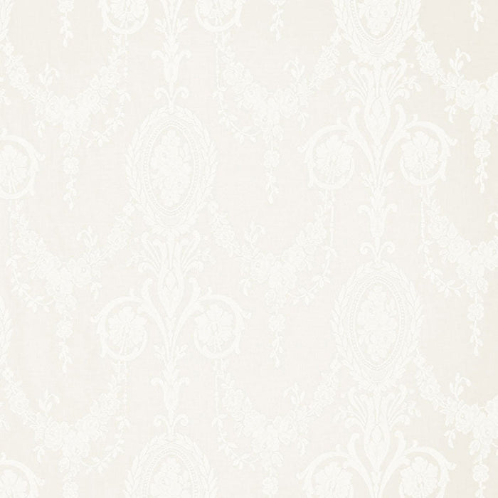 Schumacher Jacquard Madras Ivory Fabric Sample 32645