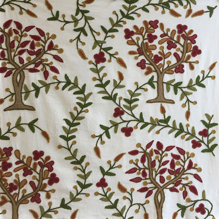 Schumacher Highgrove Tree Crewel Mulberry Fabric Sample 3415000