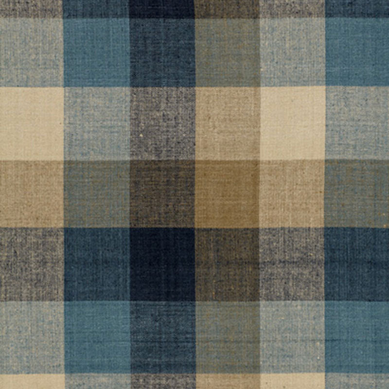 Schumacher Graylyn Plaid Indigo Fabric 3452002