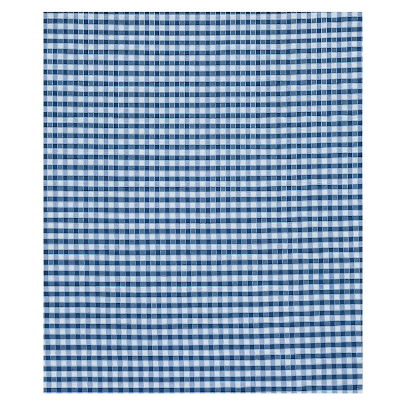 Schumacher Ingrid Silk Check Blue Fabric Sample 3453004