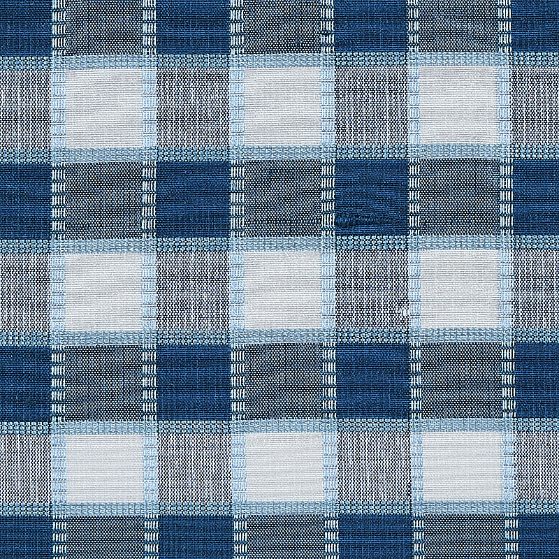 Schumacher Ingrid Silk Check Blue Fabric 3453004