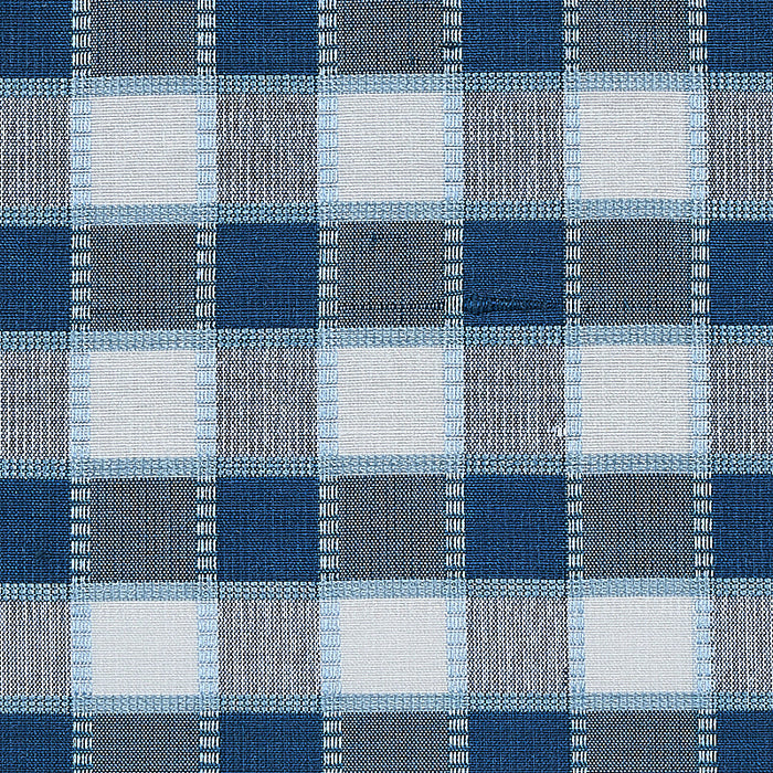 Schumacher Ingrid Silk Check Blue Fabric Sample 3453004