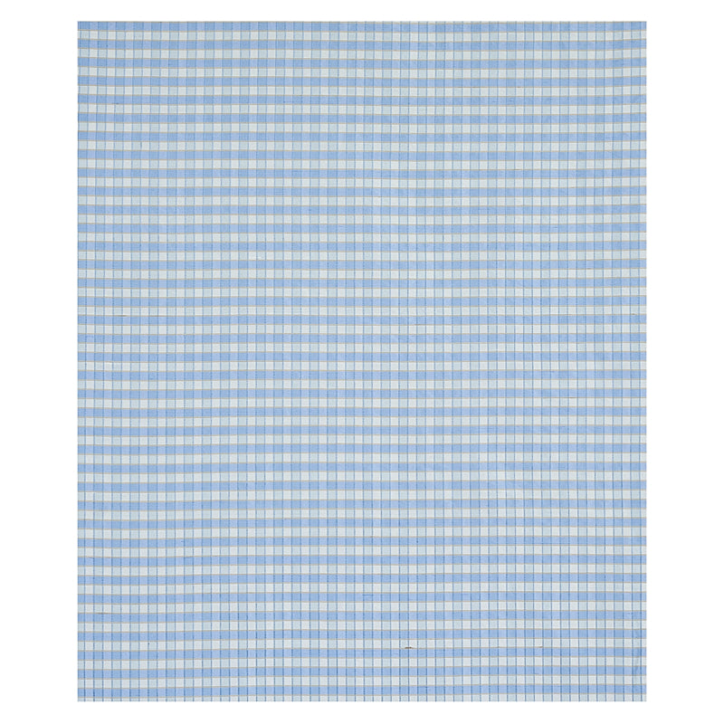 Schumacher Ingrid Silk Check Sky Fabric 3453005