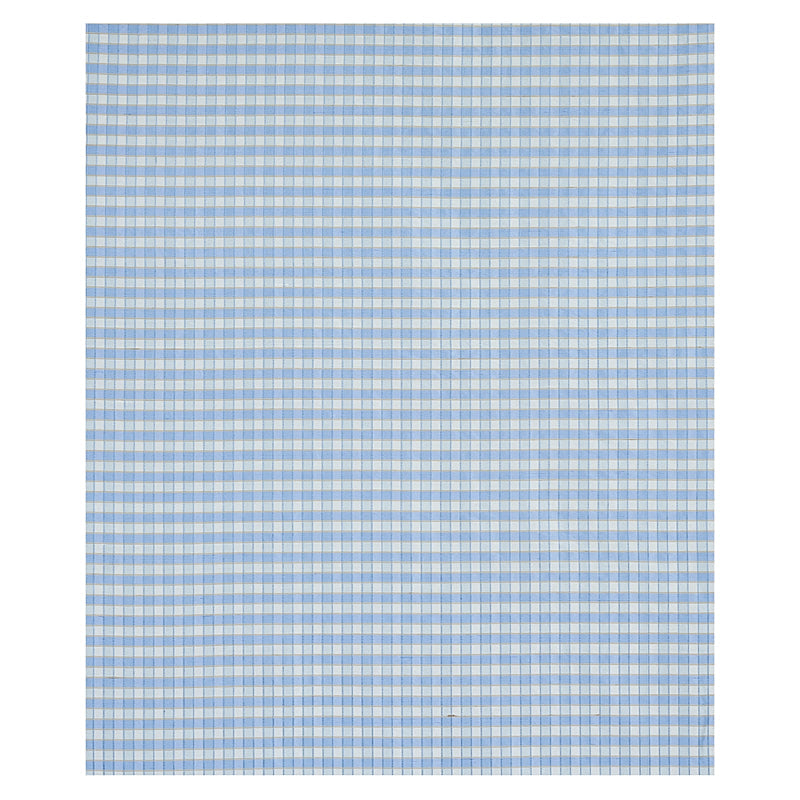 Schumacher Ingrid Silk Check Sky Fabric Sample 3453005