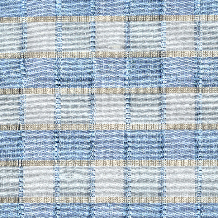 Schumacher Ingrid Silk Check Sky Fabric 3453005