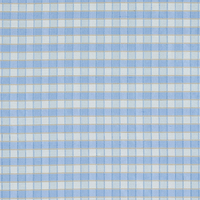 Schumacher Ingrid Silk Check Sky Fabric Sample 3453005