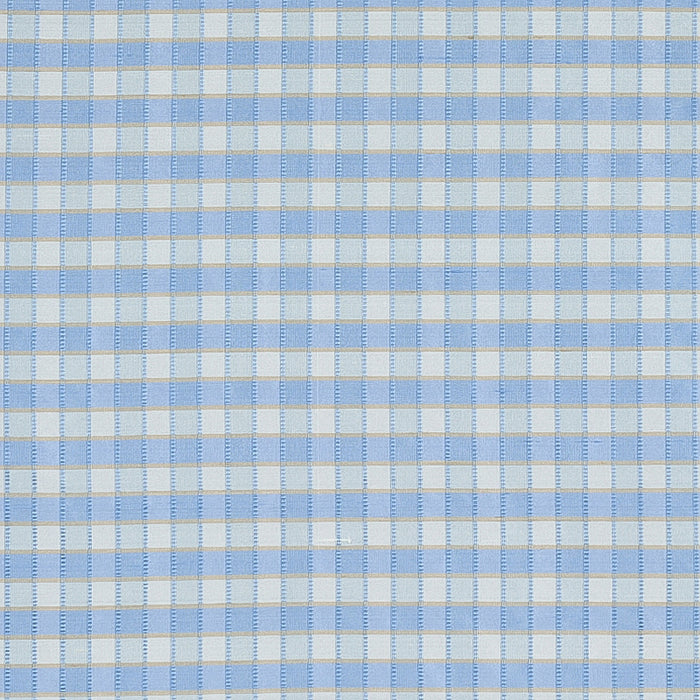 Schumacher Ingrid Silk Check Sky Fabric 3453005