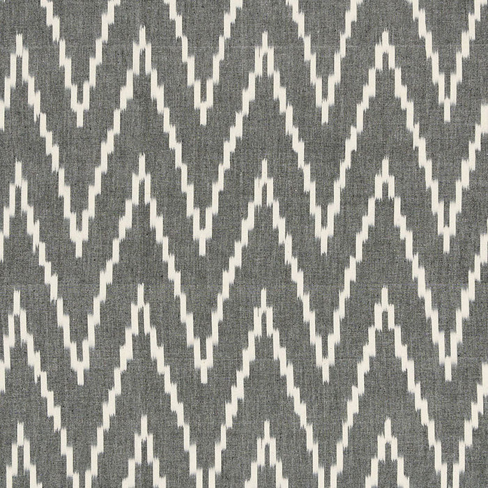 Schumacher Kasari Ikat Graphite Fabric Sample 3470003