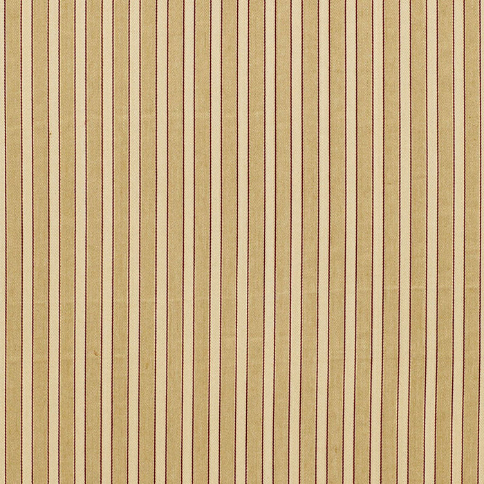 Schumacher Antique Ticking Stripe Sandalwood Fabric Sample 3475001