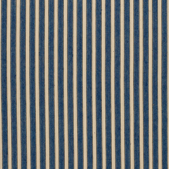 Schumacher Antique Ticking Stripe Denim Fabric Sample 3475004