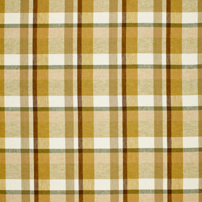 Schumacher Augusta Linen Plaid Sand Dune Fabric Sample 3484001