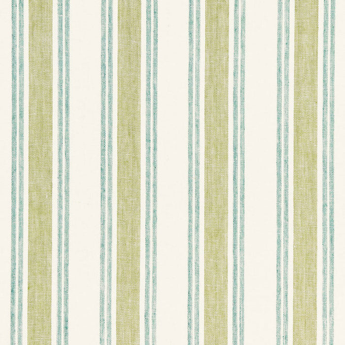 Schumacher Leah Linen Stripe Sea Grass Fabric Sample 3485000