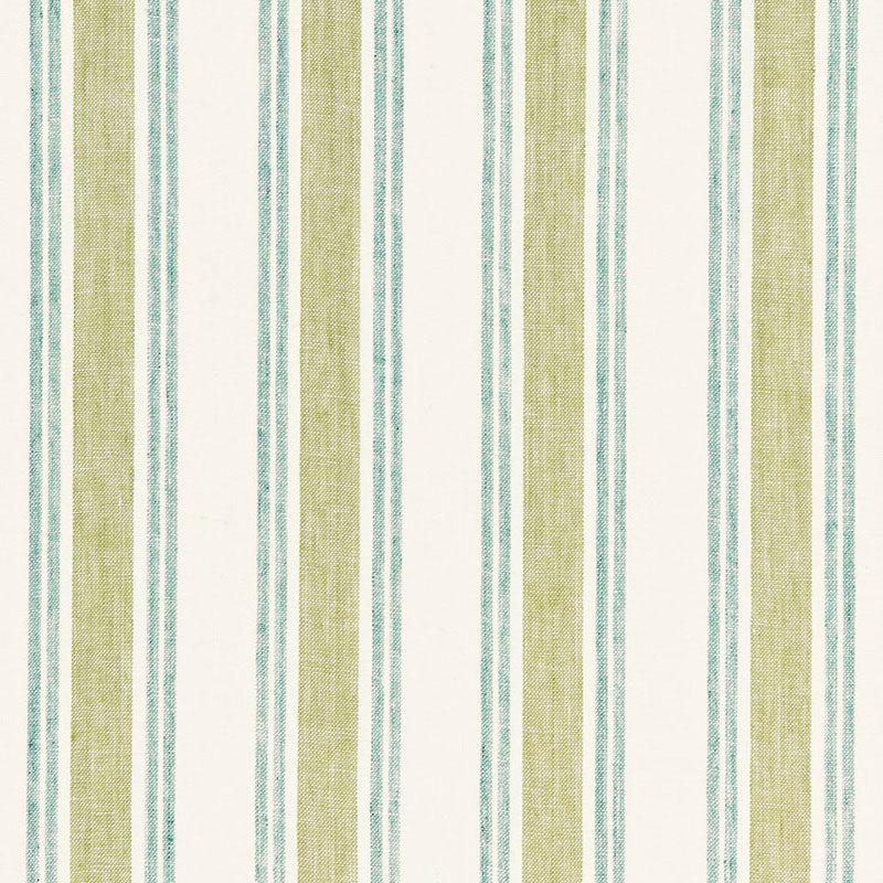 Schumacher Leah Linen Stripe Sea Grass Fabric 3485000