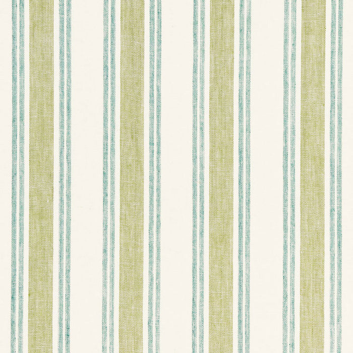 Schumacher Leah Linen Stripe Sea Grass Fabric 3485000