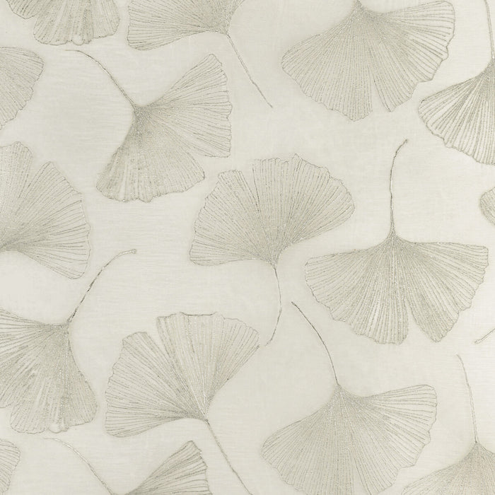 Kravet Couture Gingko Leaf Platinum Fabric 4949.1101.0