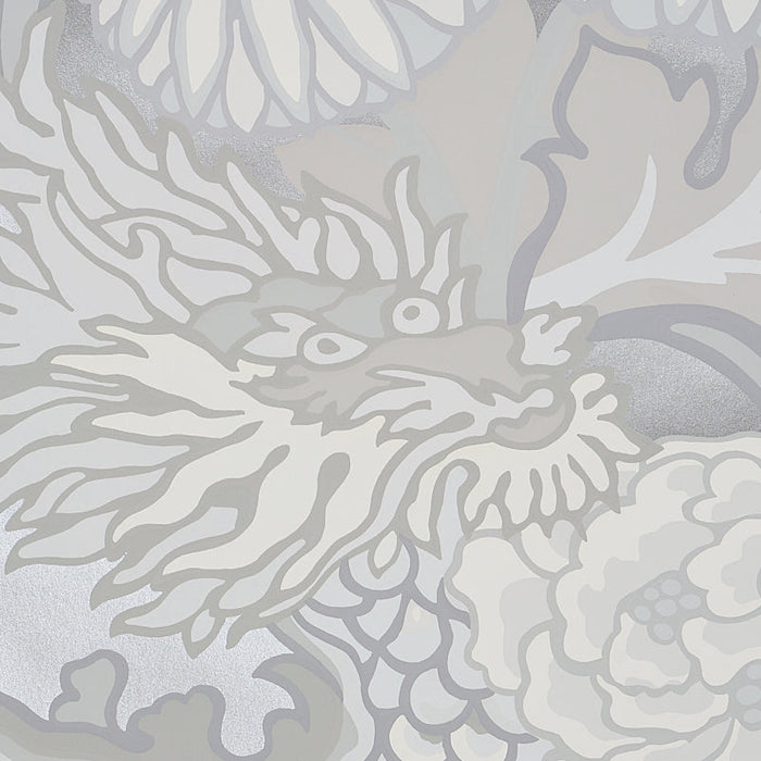 Schumacher Chiang Mai Dragon Limestone Wallpaper Sample 5001068