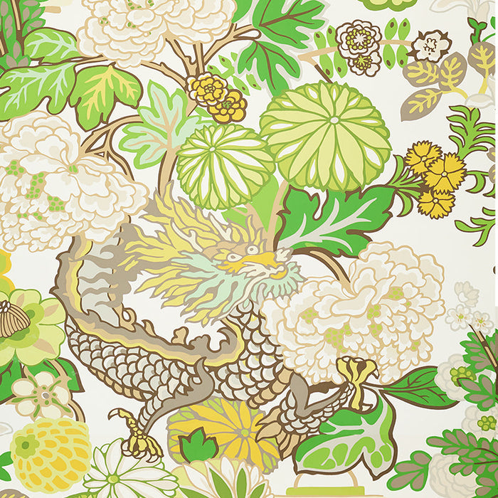 Schumacher Chiang Mai Dragon Leaf Wallpaper Sample 5001069