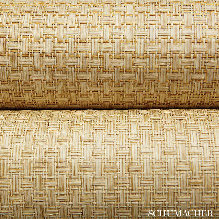 Schumacher Goza Weave Wheat Wallpaper 5002990