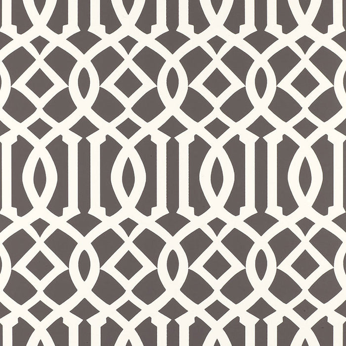 Schumacher Imperial Trellis Charcoal Wallpaper 5003361