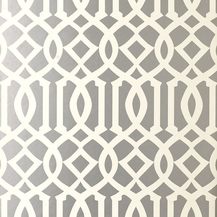 Schumacher Imperial Trellis Silver Wallpaper 5003362