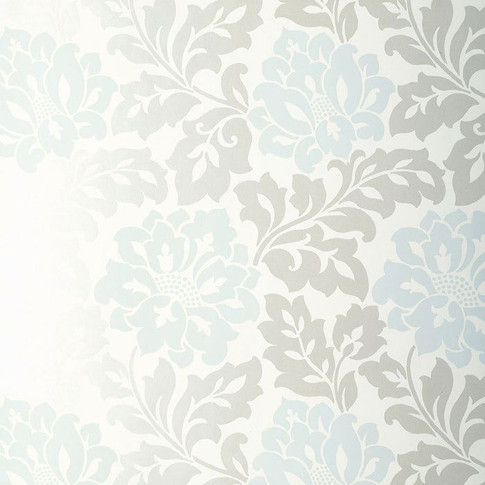 Schumacher Saraceno Damask Aquamarine Wallpaper 5003631