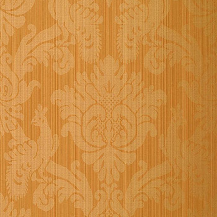 Schumacher Valette Strie Damask Terracotta Wallpaper 5003663