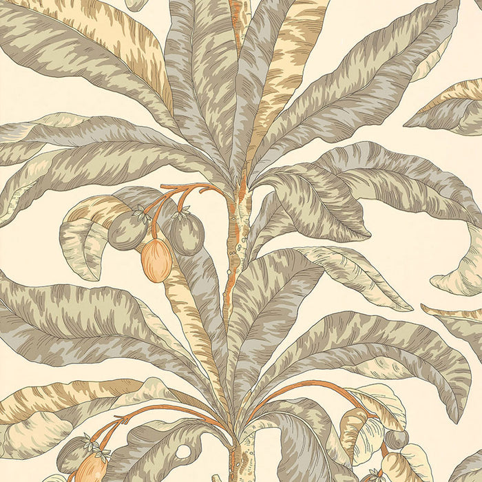 Schumacher Blair House Palm Vanilla & Aqua Wallpaper 5004060