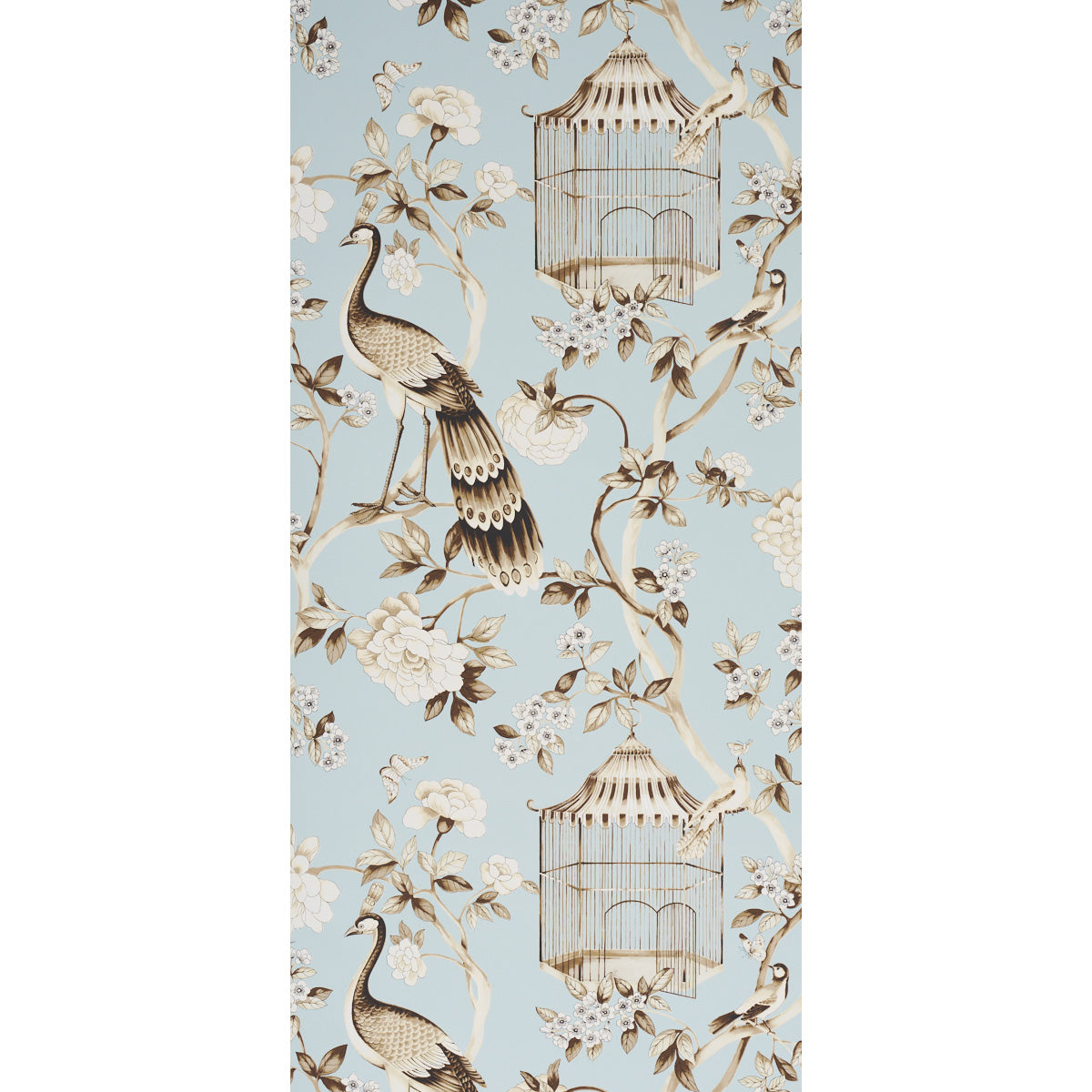 Schumacher Oiseaux Et Fleurs Mineral Wallpaper 5004080