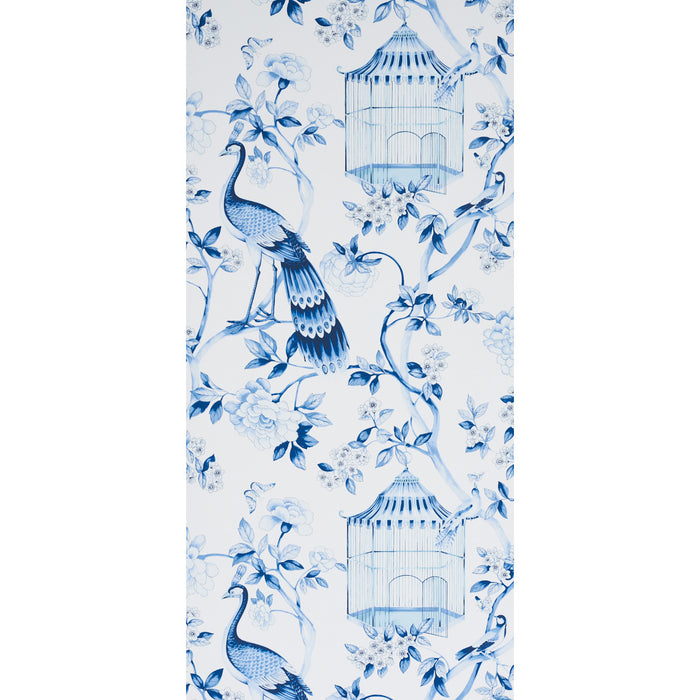 Schumacher Oiseaux Et Fleurs Porcelain Wallpaper 5004081