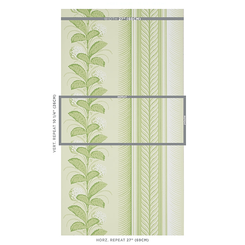 Schumacher Hydrangea Drape Green Wallpaper 5004456