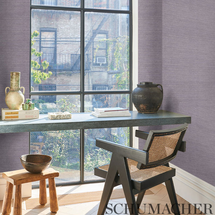 Schumacher Haruki Sisal Lavender Wallpaper 5004714