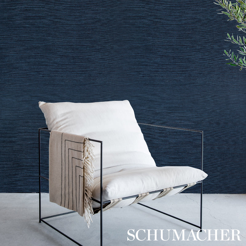 Schumacher Haruki Sisal Indigo Wallpaper 5004722