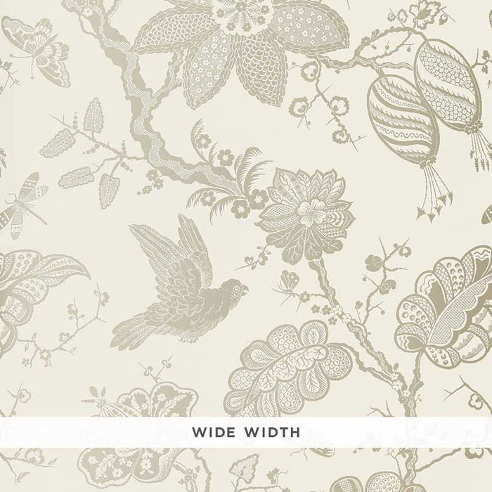 Schumacher Bali Vine Platinum Wallpaper 5005000