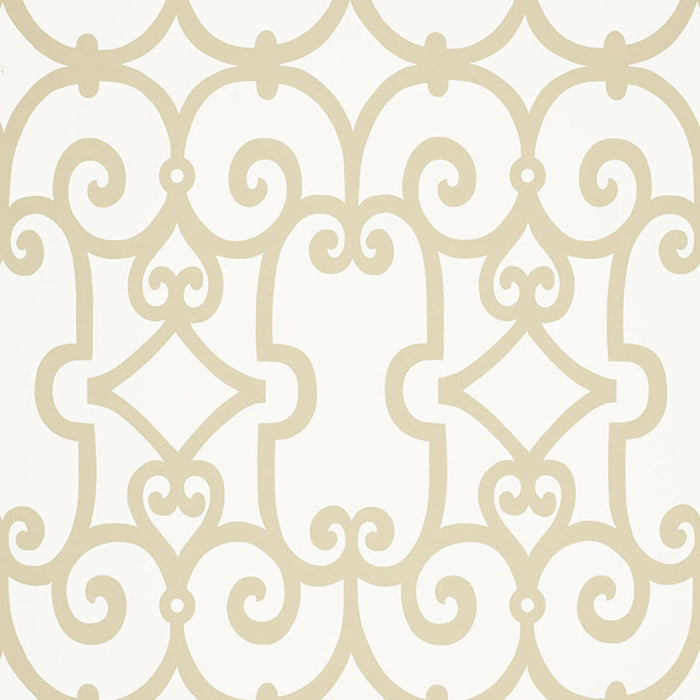 Schumacher Manor Gate Sand Wallpaper 5005052