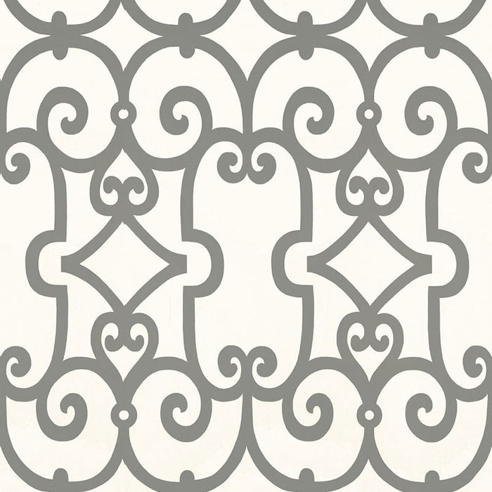 Schumacher Manor Gate Charcoal Wallpaper 5005053