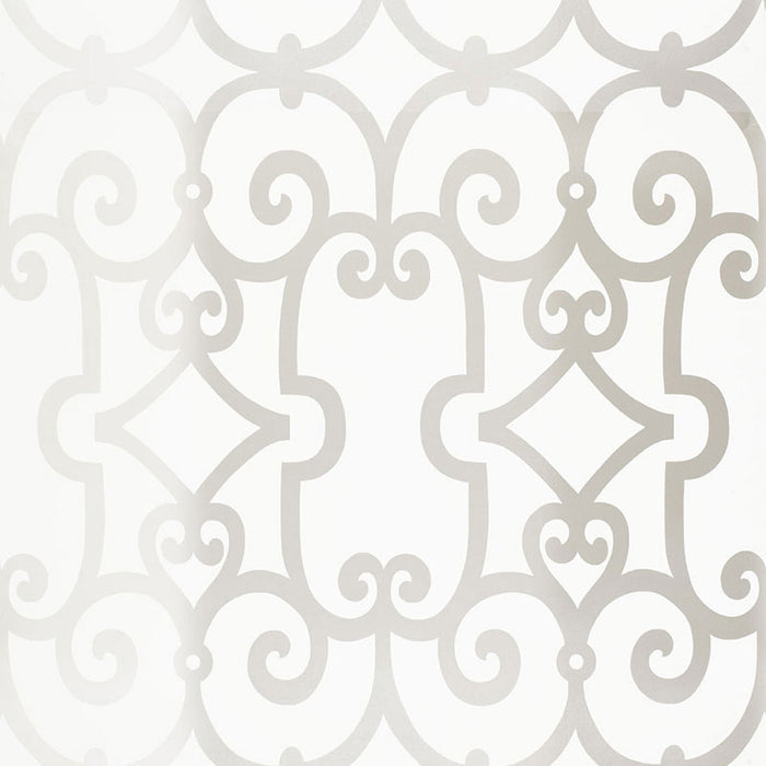 Schumacher Manor Gate Silver Wallpaper 5005054