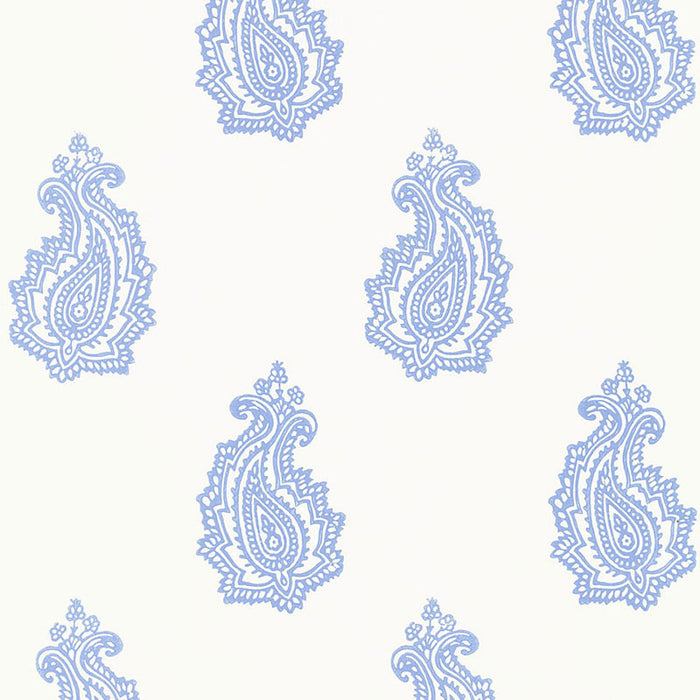 Schumacher Madras Paisley Delft Wallpaper 5005301