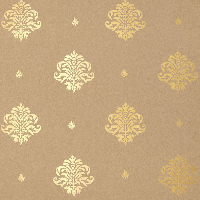 Schumacher Mayla Damask Gilt Wallpaper 5005354