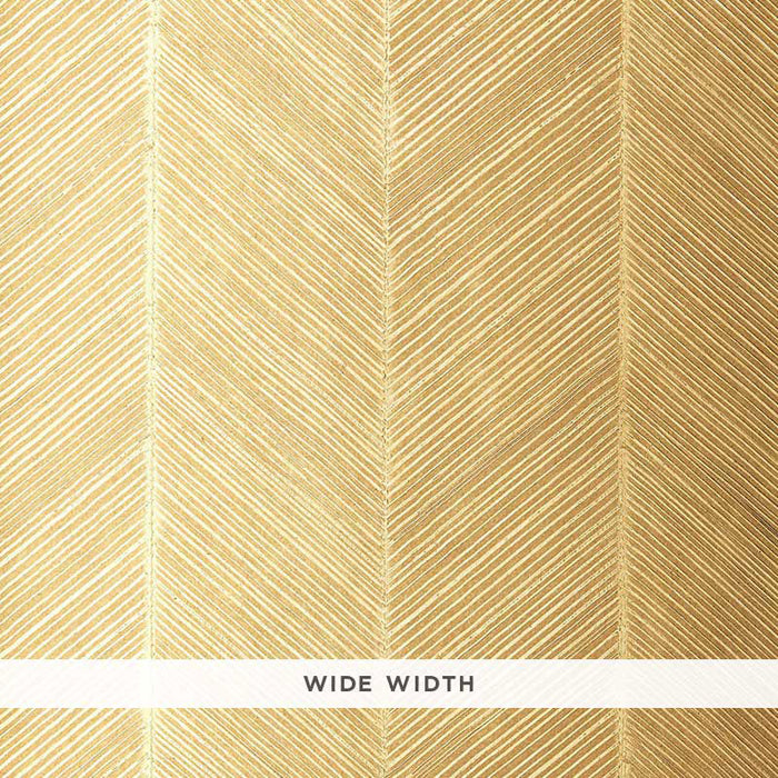 Schumacher Chevron Texture White Gold Wallpaper 5005651