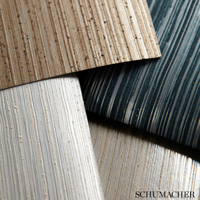 Schumacher Metallic Strie Sable Wallpaper 5005712