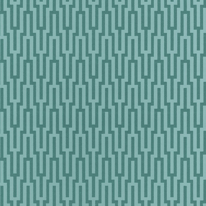 Schumacher Metropolitan Fret Turquoise Wallpaper 5005894