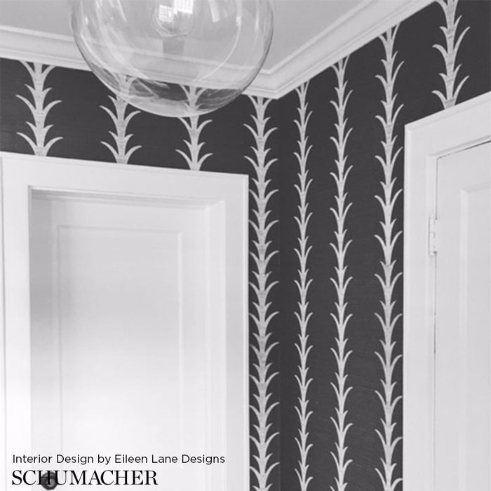 Schumacher Acanthus Stripe Sisal Shadow Wallpaper 5006050