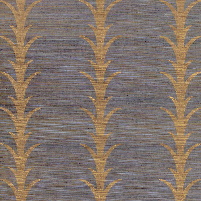 Schumacher Acanthus Stripe Sisal Turmeric Wallpaper 5006054