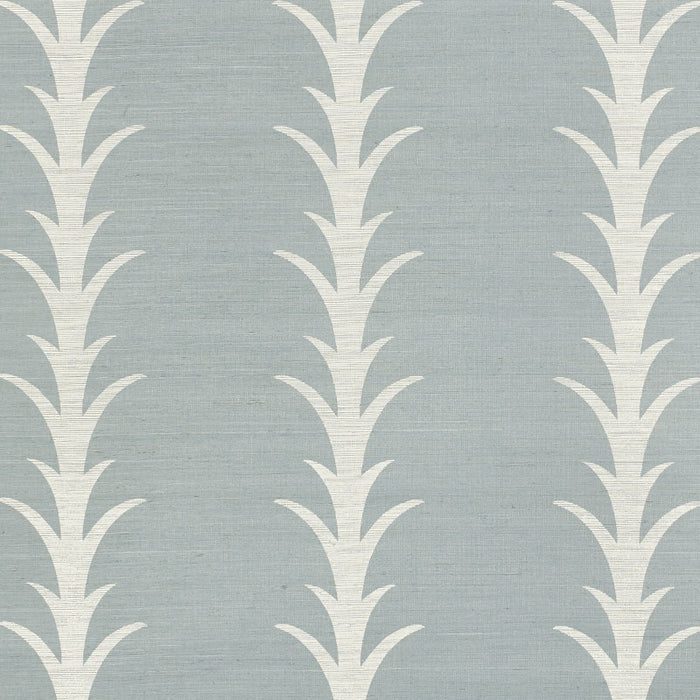 Schumacher Acanthus Stripe Sisal Chambray Wallpaper 5006056