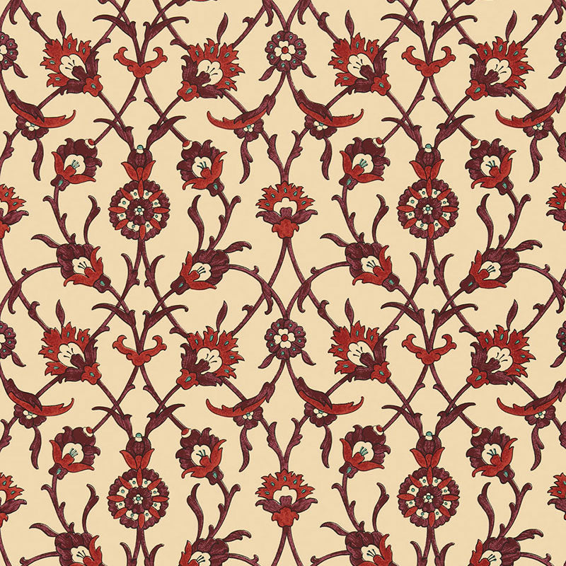 Schumacher Sultan'S Trellis Pomegranate Wallpaper 5006702