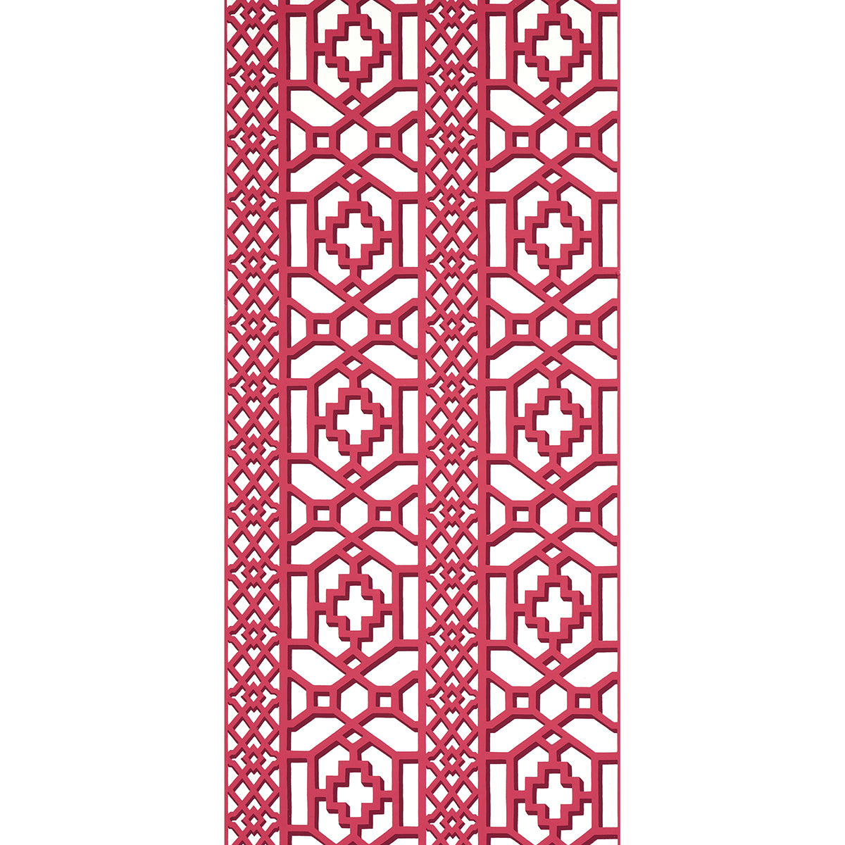 Schumacher Zanzibar Trellis Laquer Red Wallpaper 5006948