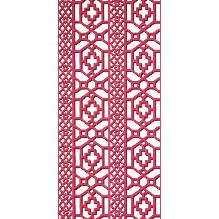 Schumacher Zanzibar Trellis Laquer Red Wallpaper 5006948