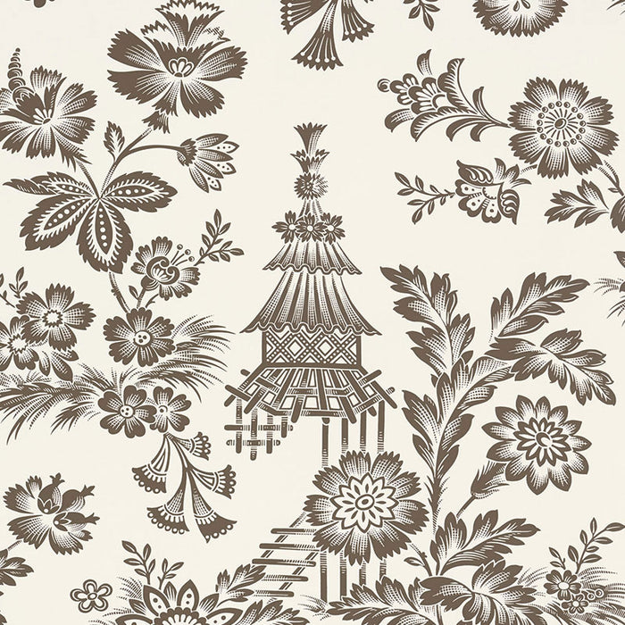 Schumacher Song Garden Cocoa Wallpaper 5007032