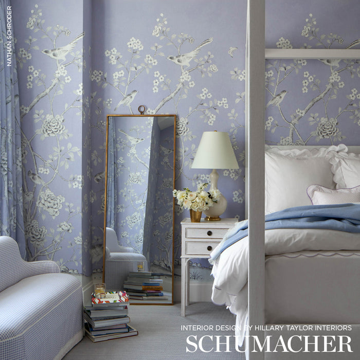 Schumacher Chinois Palais Panel Lavender Wallpaper 5007126