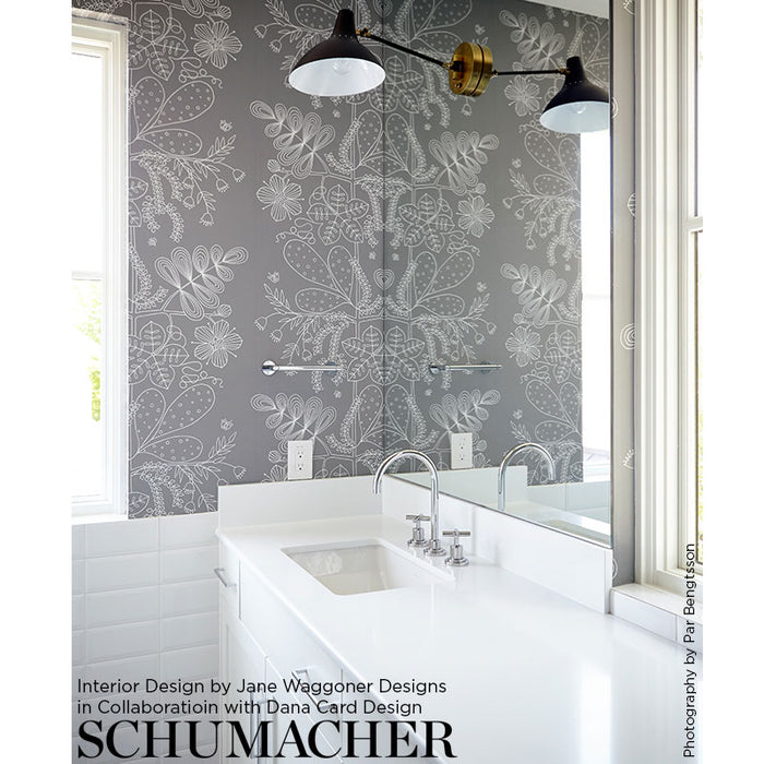 Schumacher Blommen Smoke Wallpaper 5007491